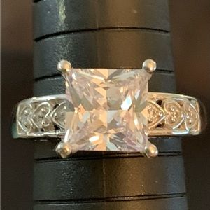 BELLA LUCE (R) 4.00CTW RHODIUM OVER STERLING SILVER RING (3.19CTW DEW) RING